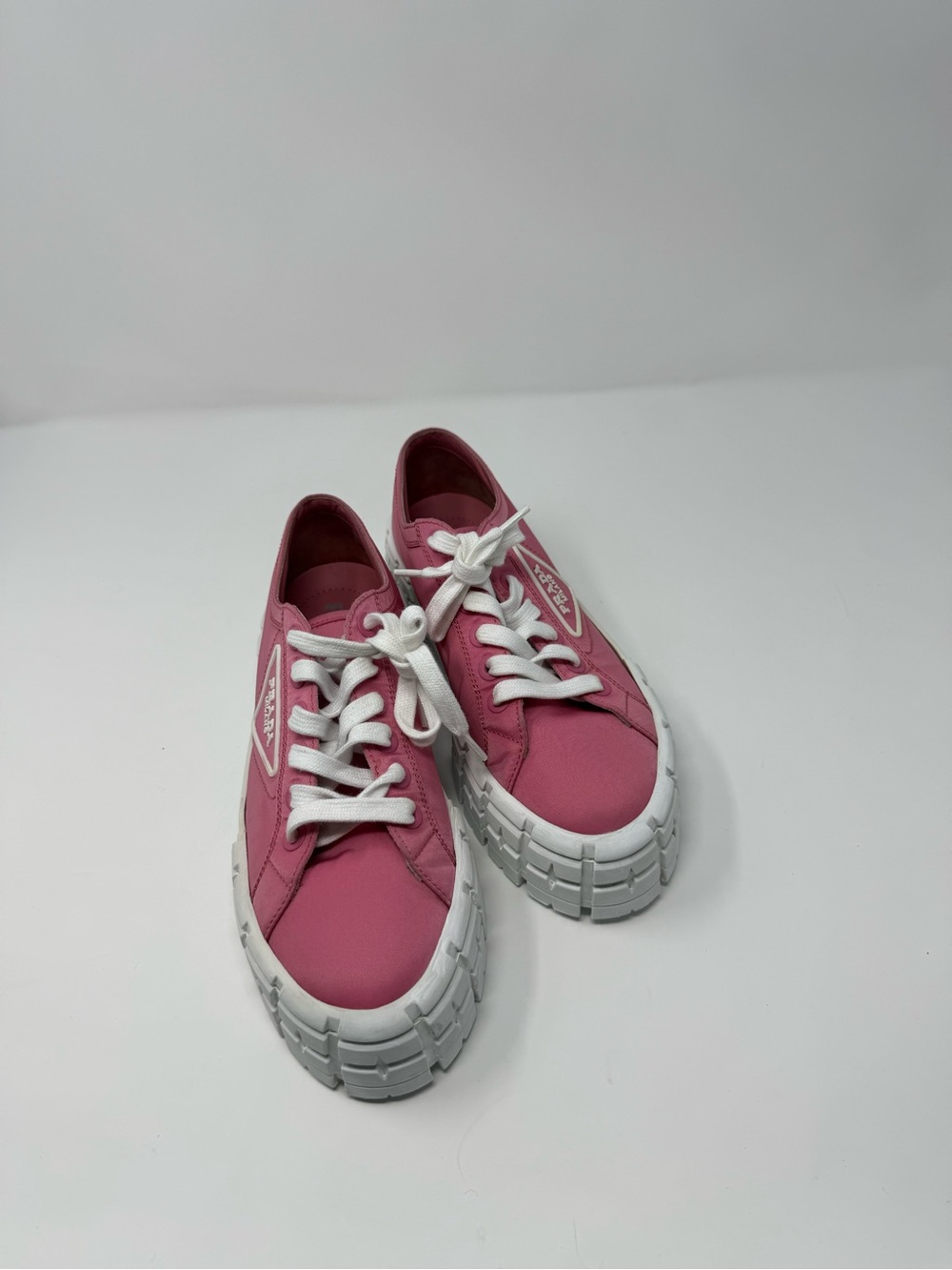 Prada Hot Pink Platform Lace-Up Sneakers - Picture 7 of 16